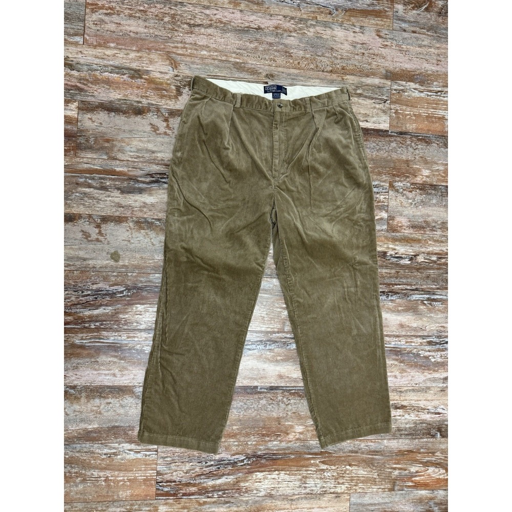 Mens Polo Ralph Lauren Corduroy Andrew Pant Size 38x29 Brown Cords Straight Leg